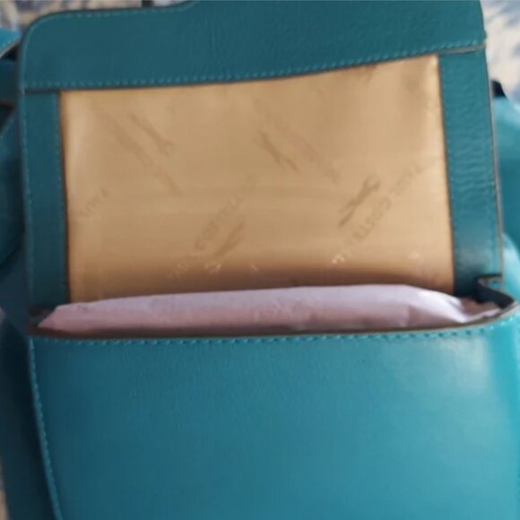 NWT MADE IN ITALY PAUL COSTELLOE LONDON LEATHER BUCKET SATCHEL - Picture 10 of 16